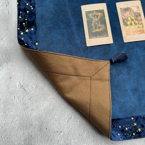 アストロジーベルベットのタロットクロス Navy ハンドメイド その他