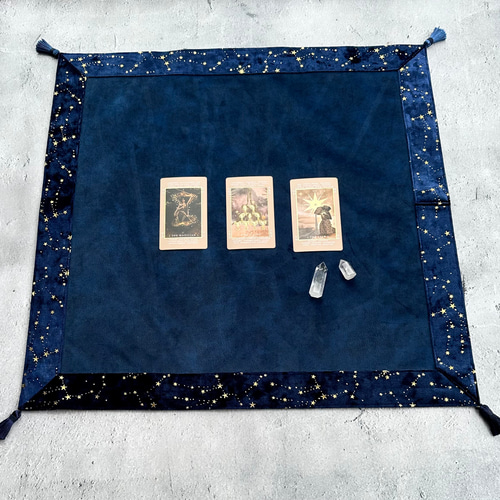 アストロジーベルベット　ハンドメイドタロットクロス　ネイビー アストロジーベルベットのタロットクロス Navy ハンドメイド その他