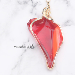 天然石　ロードライトガーネット　ワイヤーラッピング　ピアス　14kgf ロードライトガーネット ピアス ワイヤーラッピング 14kgf