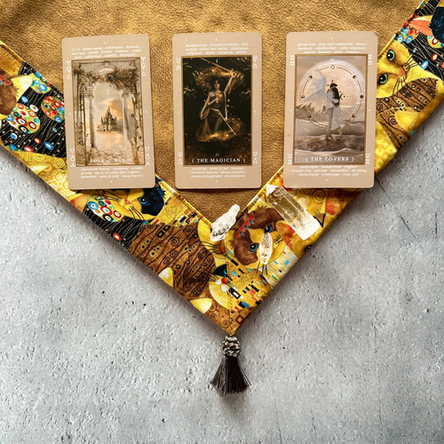 【再販】USAコットン☆エスニックキャットプリント ハンドメイドタロットクロス USA cotton エスニックキャットデザイン タロットクロス ハンドメイド