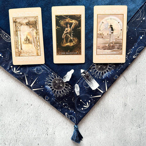 USA cotton アストロジープリント タロットクロス ハンドメイド Made