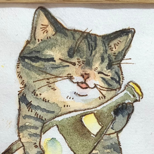 猫のちっちゃな原画 一升瓶 02 イラスト クワハラシホコ 通販