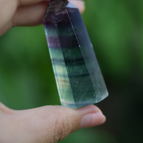 フローライト 板 ブルーの縞模様☆フローライト原石ポイント s1318 天然石 Funky