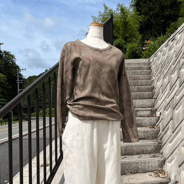 柿渋染め紳士物Tシャツ24050