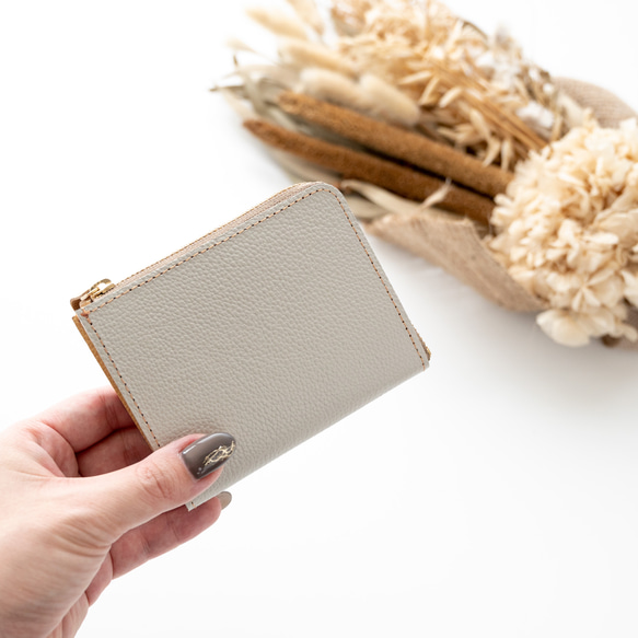 マチあり L字ファスナー コインケース 【 バイカラー シュリンクレザー 】 秋色 ミニ財布 HW12K 10枚目の画像