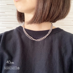 オールステンレス製 3連ネックレス ボールチェーンネックレス