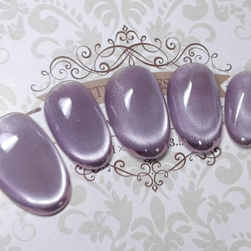 エレガンスと華やかさを指先に！ミラーフレンチ パープル マグネット