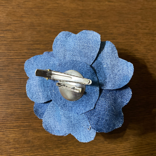 布花 デニムのコサージュ 薔薇 コサージュ Knubana 通販 18179618