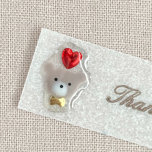 ハート くま ぷっくり サンキューシール 小5枚 シール Melumimie 通販