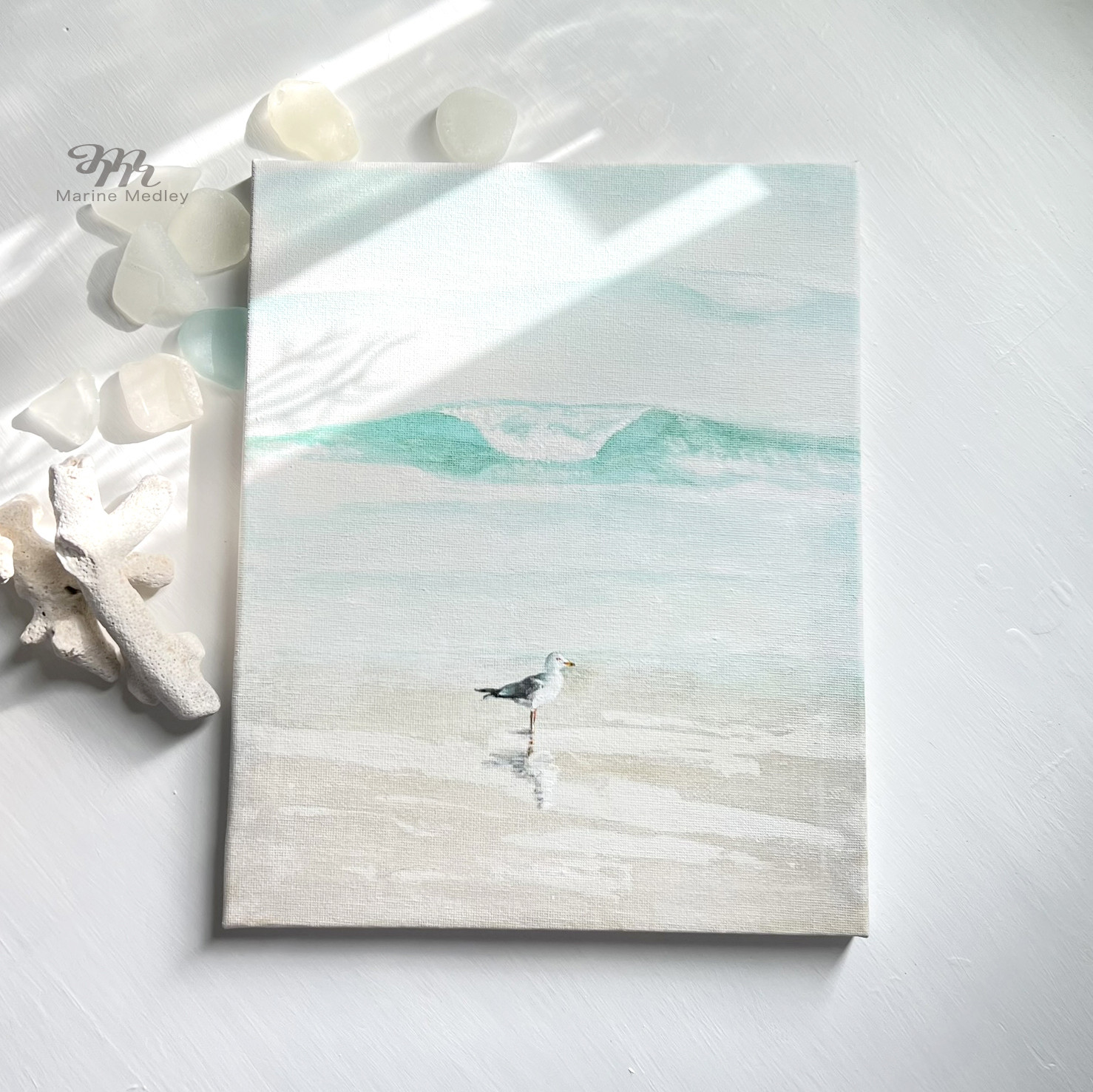 ☆原画☆ 6月の海 アクリル絵の具 F3キャンバス 送料無料 絵画 Marine
