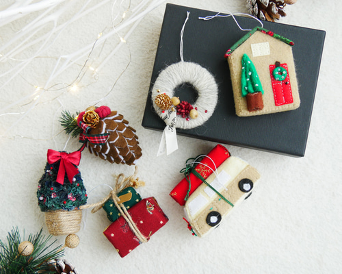 Christmas 】オーナメント クリスマス小物6点セット ガーランド gogo