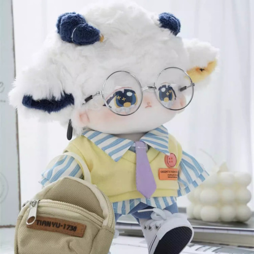 20cmぬいぐるみ 着せ替えぬいぐるみ ひかり 白髪青目 羊少年 角 20cmぬいぐるみ 着せ替えぬいぐるみ ひかり 白髪青目 羊少年 角