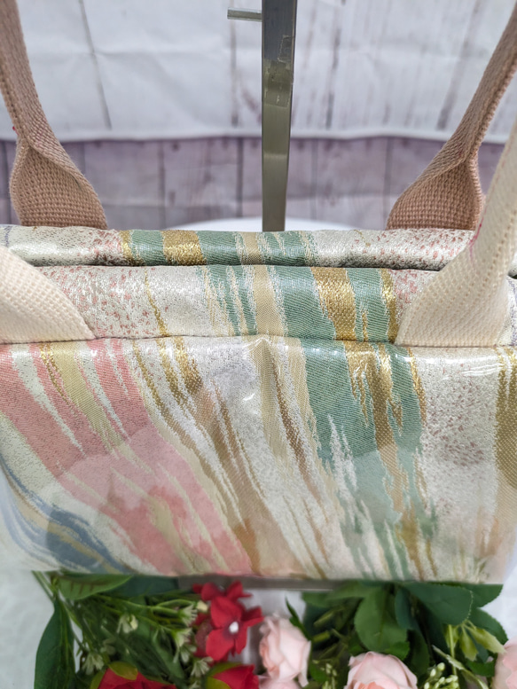 リメイク・帯・着物　『オビカラbag』　L2タイプ　手提げ、ばね口金、GOLF　カートバック　　送料無料 8枚目の画像