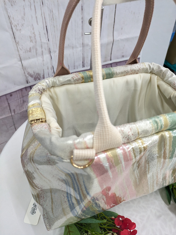 リメイク・帯・着物　『オビカラbag』　L2タイプ　手提げ、ばね口金、GOLF　カートバック　　送料無料 15枚目の画像
