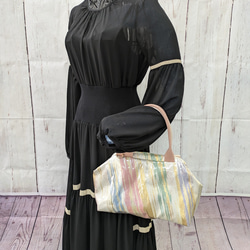 リメイク・帯・着物　『オビカラbag』　L2タイプ　手提げ、ばね口金、GOLF　カートバック　　送料無料 1枚目の画像