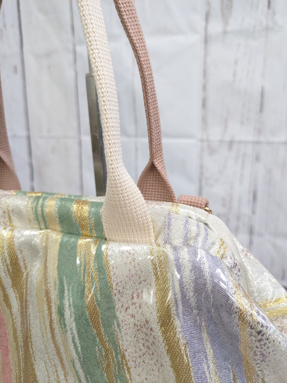 リメイク・帯・着物　『オビカラbag』　L2タイプ　手提げ、ばね口金、GOLF　カートバック　　送料無料 10枚目の画像