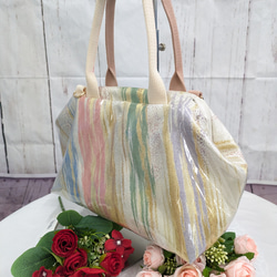 リメイク・帯・着物　『オビカラbag』　L2タイプ　手提げ、ばね口金、GOLF　カートバック　　送料無料 4枚目の画像