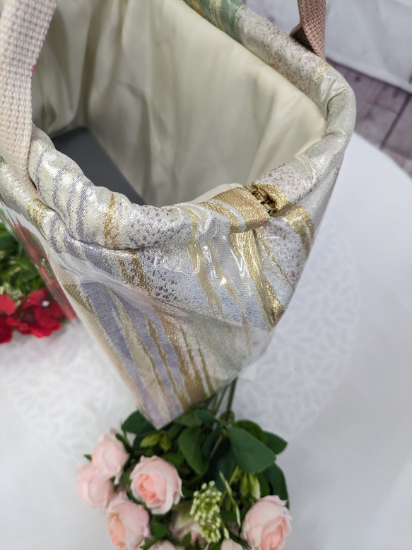 リメイク・帯・着物　『オビカラbag』　L2タイプ　手提げ、ばね口金、GOLF　カートバック　　送料無料 14枚目の画像