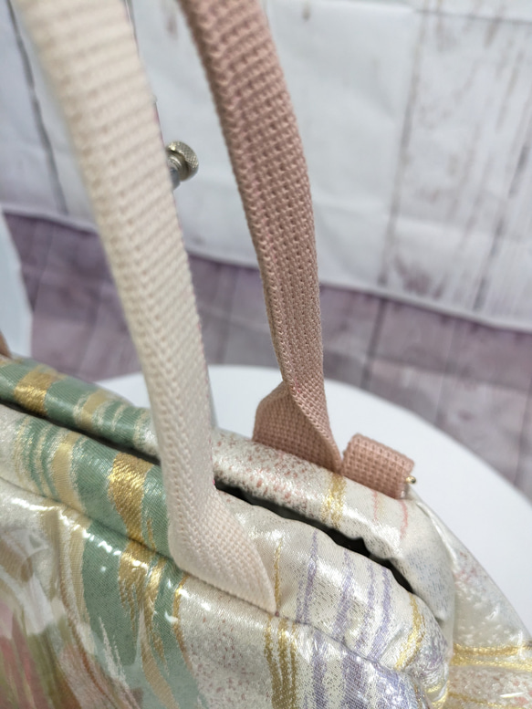 リメイク・帯・着物　『オビカラbag』　L2タイプ　手提げ、ばね口金、GOLF　カートバック　　送料無料 9枚目の画像