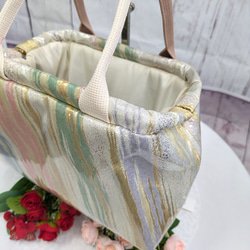 リメイク・帯・着物　『オビカラbag』　L2タイプ　手提げ、ばね口金、GOLF　カートバック　　送料無料 12枚目の画像