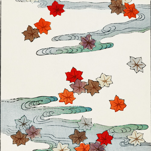 秋 紅葉の日本画インテリアポスター☆風情和室和モダン風景画癒し和柄