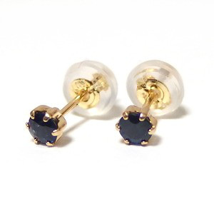 【9月誕生石】K18YG サファイア ピアス スタッドピアス 18金イエローゴールド シリコン製ダブルロックキャッチ 26,000円