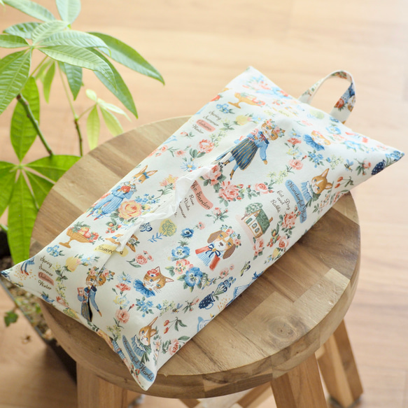 動物メルヘン柄 ティッシュケース 吊り下げ ハンドメイド ティッシュ