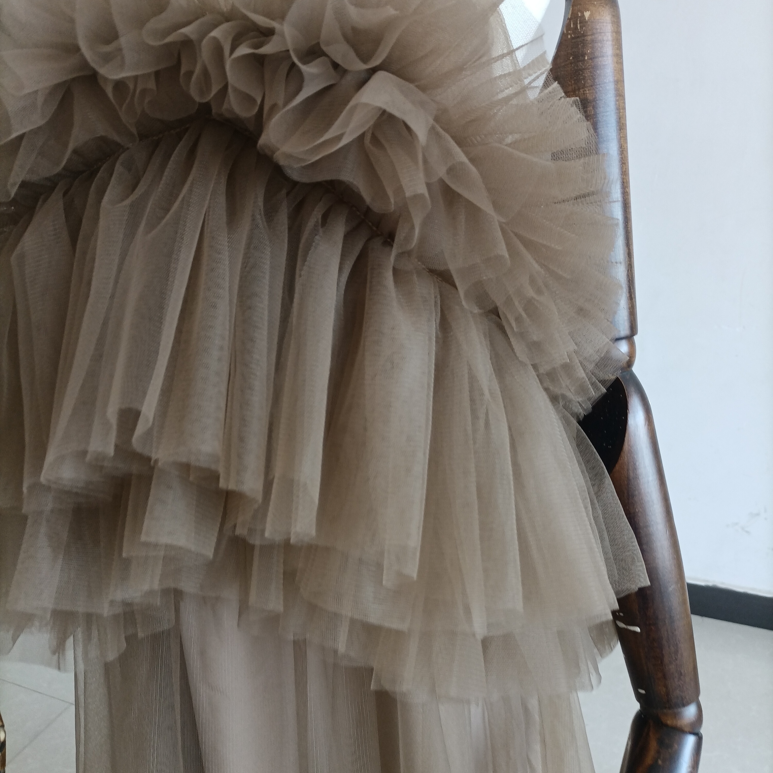 人気上昇！2ways 妊婦ドレス ブラウン 写真撮影 シースルー ワンピース マタニティフォト 母の日 ギフト