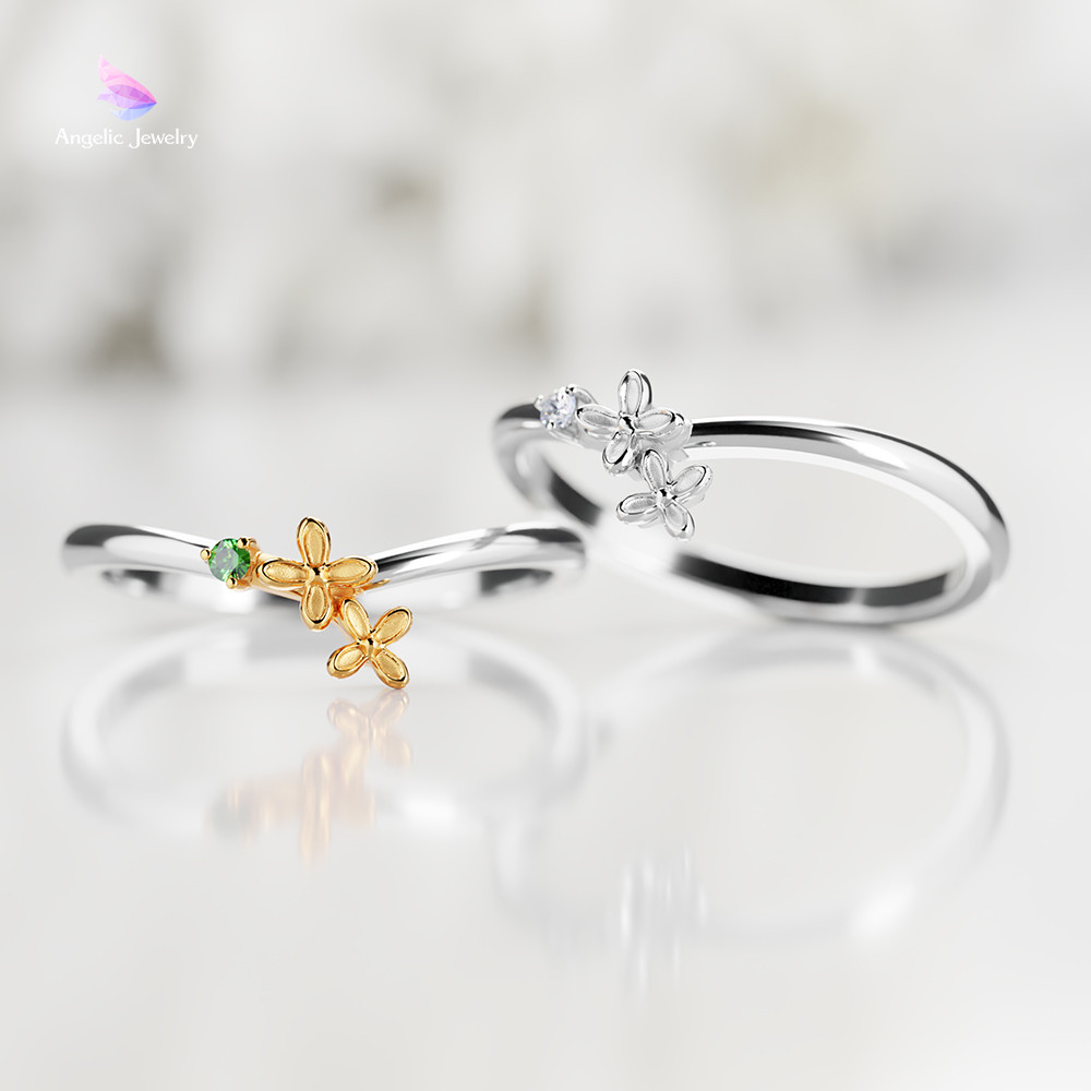 きらめく誕生花と選べる誕生石シリーズ -金木犀リング- Silver925