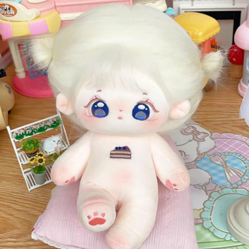20cmぬいぐるみ 着せ替えぬいぐるみ そら 白髪青目 ツインテール