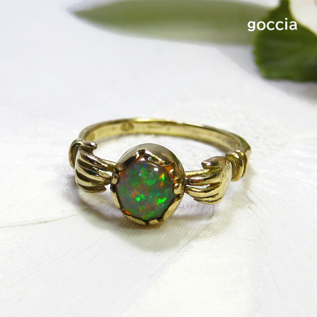 宇宙の様な天然石オパールのK18ゴールドリング！（1点もの） 226,000円
