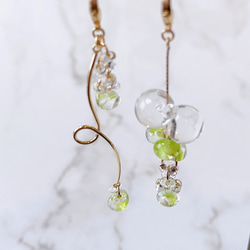 minori✴︎マスカット✴︎ ピアスみたいなマスクチャーム【Hijiri】ティアドロップ　ピアス　イヤリング　秋 6枚目の画像