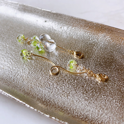 minori✴︎マスカット✴︎ ピアスみたいなマスクチャーム【Hijiri】ティアドロップ　ピアス　イヤリング　秋 5枚目の画像