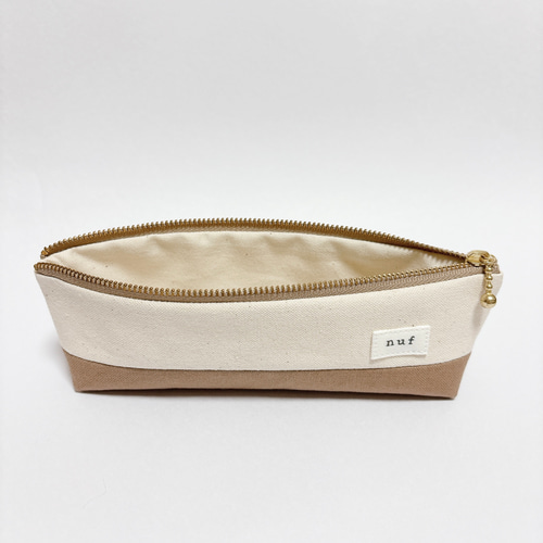 帆布ペンケース S size〈ミルクティーベージュ〉 ペンケース nuf