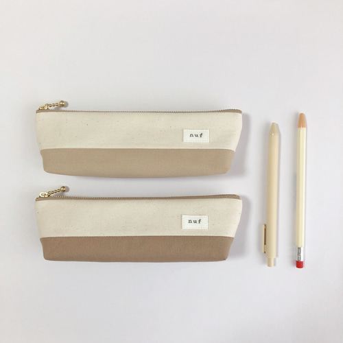 帆布ペンケース S size〈ミルクティーベージュ〉 ペンケース nuf