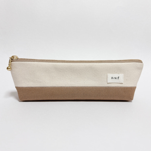 帆布ペンケース S size〈ミルクティーベージュ〉 ペンケース nuf