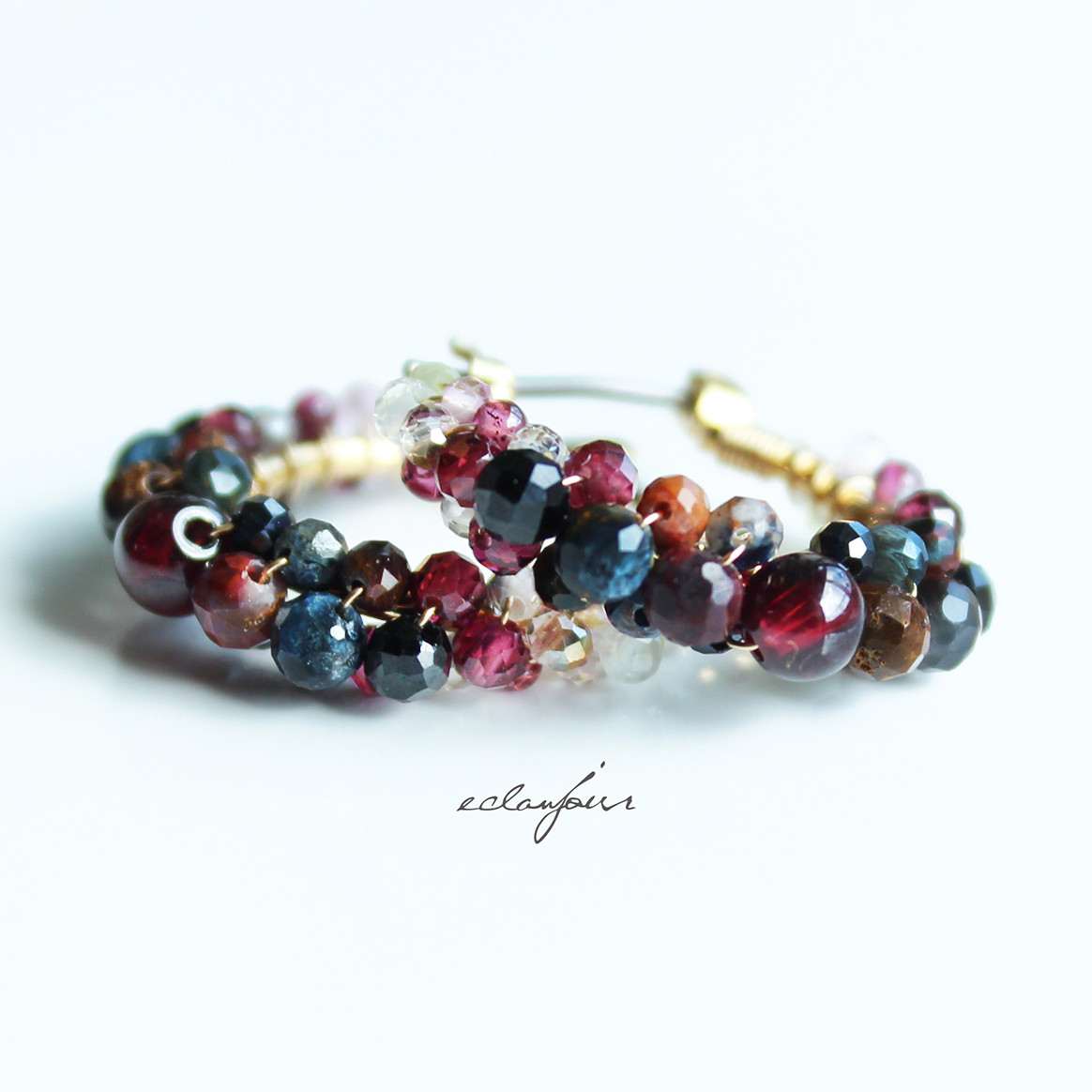 チタンポスト〈K16GP〉フリュイルージュのフープピアス【eclanjour】