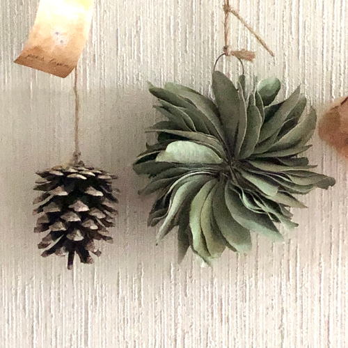 予約販売】ユーカリミルフィーユリース コットンフラワー 枝の