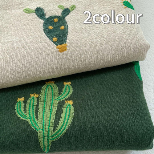 反物　生地　リメイク生地　刺繍　グリーン　長期保管品 反物 生地 リメイク生地 刺繍 グリーン 長期保管品