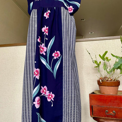 人気の夏ワンピ 浴衣リメイク ゆったり ギャザー マキシ丈 浴衣