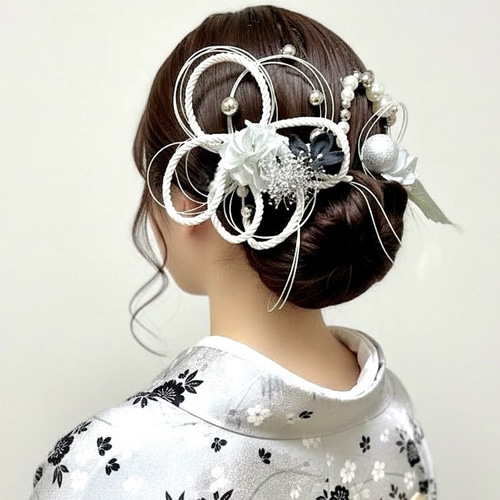 シルバーリーフ髪飾り 髪飾り 成人式 成人式髪飾り 卒業式髪飾り