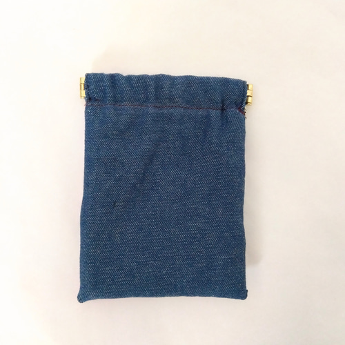 手染めデニム★バネポーチ★№4 手染めデニム☆バネポーチ☆№4