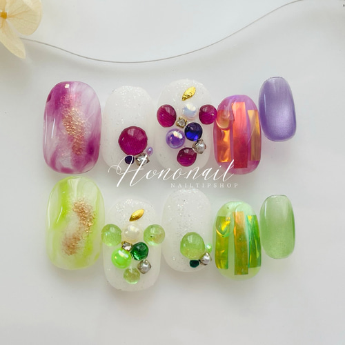 No.330 ネイルチップ　ジェルネイル　葡萄　キラキラ　うるうる　秋　果物 No.330 ネイルチップ ジェルネイル 葡萄 キラキラ うるうる 秋