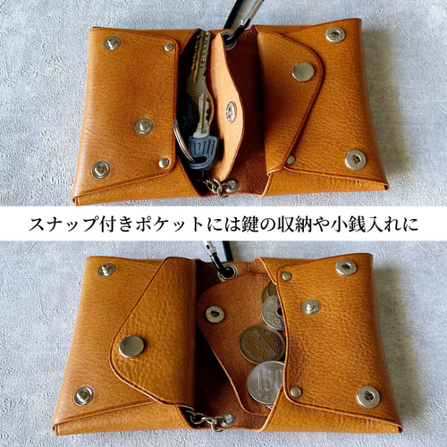 本革 ミニ財布 キーウォレット キーケース 鍵 スマートキー