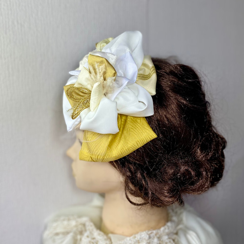 白 ゴールド ホワイト ヘッドドレス 髪飾り ヘアアクセサリー