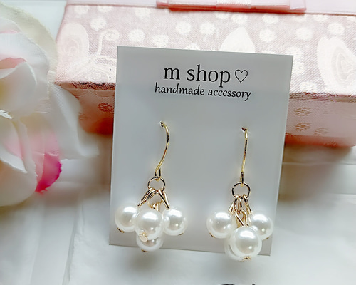 ハンドメイドピアス ピアス（フック・チェーン） m shop 通販