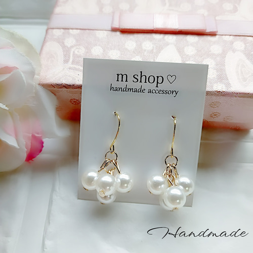 ハンドメイドピアス ピアス（フック・チェーン） m shop 通販｜Creema 