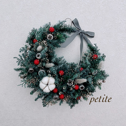 リボンリース・グレーブルー リース petite ribbon 通販 13362057