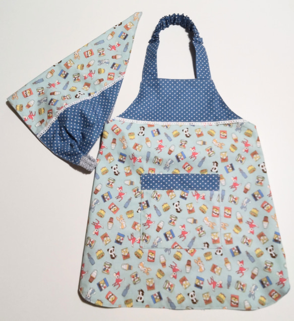 女の子　エプロン　ひまわり　80㎝　90㎝ 100㎝ マザーガーデン 野いちご キッズエプロン & 三角巾 セット 100cm