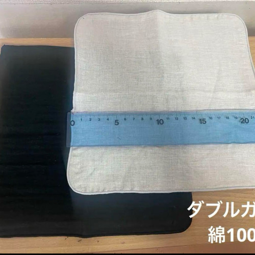 2枚セット優しい風合いダブルガーゼ綿100%ハンドメイド手作りハンカチ 